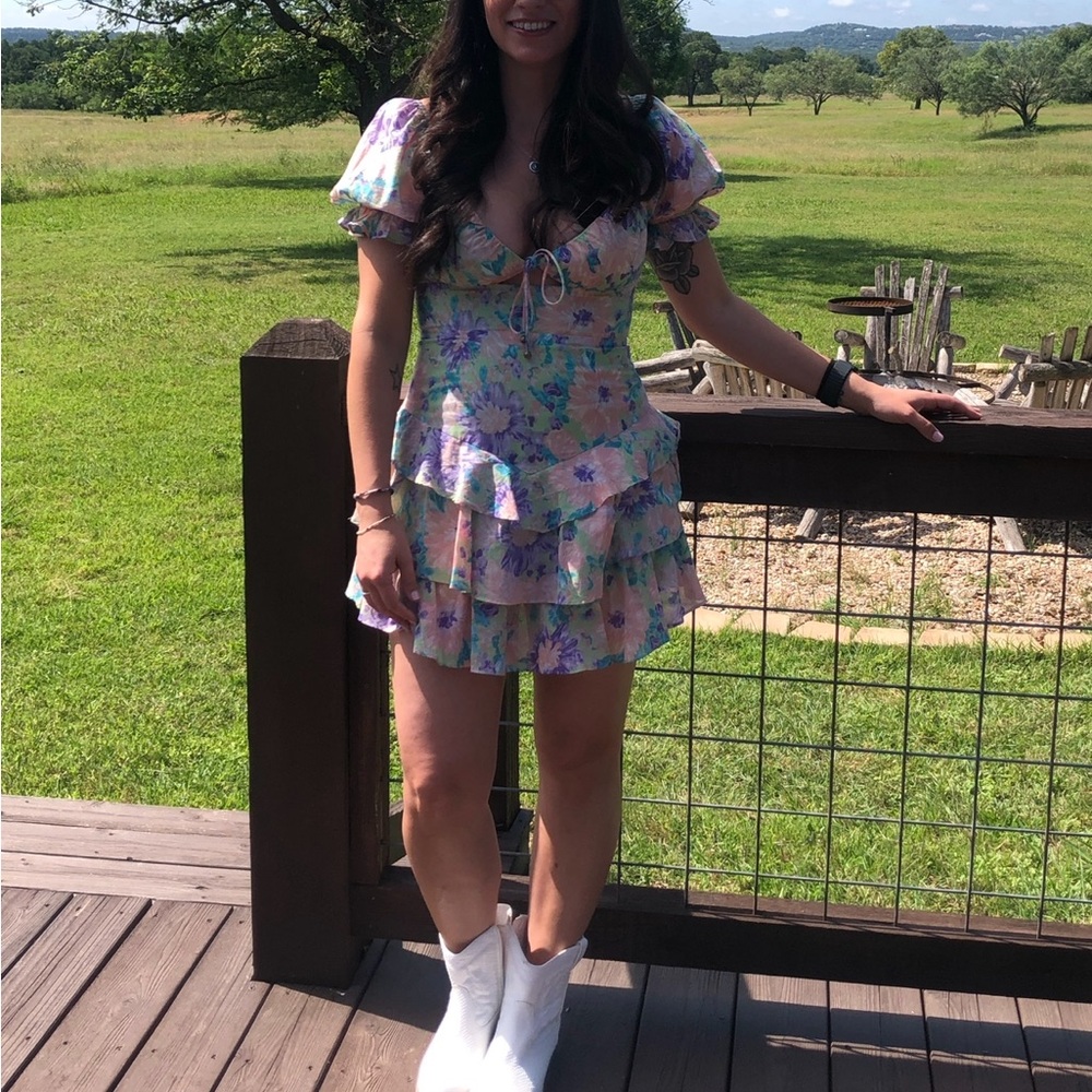 Western Floral Ruffle Romper